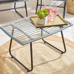 Neo 4 Seater Grey Bamboo Garden Lounge Set - Brown - Wilko - thumbnail 4