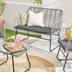 Neo 4 Seater Grey Bamboo Garden Lounge Set - Brown - Wilko - thumbnail 7