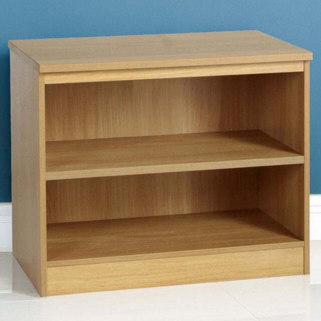 R White Cabinets 2 Shelf Brown Desk Height Wide Bookcase - Size: 72.8 x 85 x 54cm - Wilko - image 1
