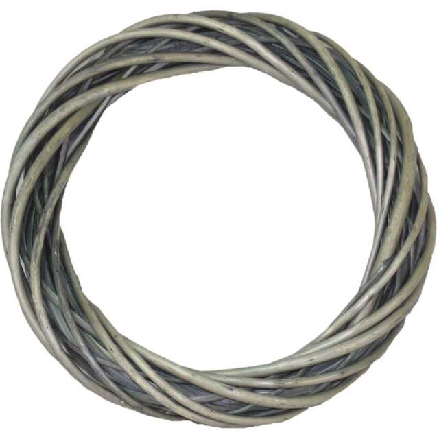 Red Hamper Antique Wash Small Wicker Ring Wreath - Size: 35 x 35 x 6cm - Brown - Wilko - image 1