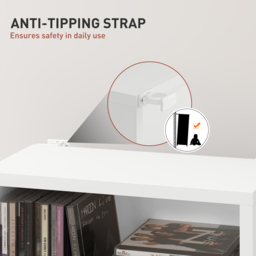 HOMCOM 9 Shelf White DVD and CD Media Storage Unit - Size: 140 x 24 x 33cm - Wilko - thumbnail 7