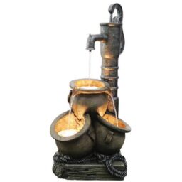 Bermuda The Ohio Water Feature - Size: 39 x 39 x 87cm - Brown - Bermuda Water Gardens - Wilko - thumbnail 1