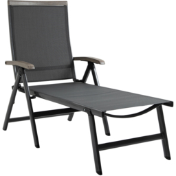 Outsunny Grey Chaise Adjustable Sun Lounger - Size: 1 Seater - Wilko - thumbnail 3