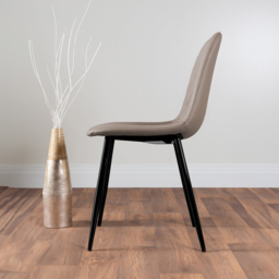 Furniturebox Arona Solara 4 Seater Round Dining Set Black and Cappuccino - Brown - Wilko - thumbnail 5