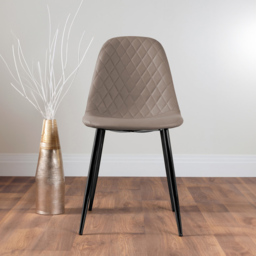 Furniturebox Arona Solara 4 Seater Round Dining Set Black and Cappuccino - Brown - Wilko - thumbnail 4