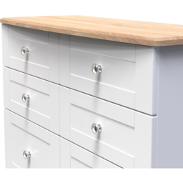 Crowndale Sussex 6 Drawer White Ash and Bardolino Oak Chest of Drawers Ready Assembled - Wilko - thumbnail 6