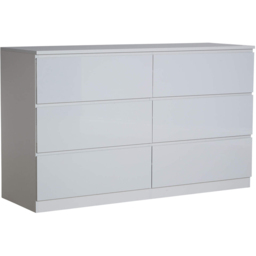 Home Source Lugano 6 Drawer Grey Wide Chest of Drawers - Wilko - thumbnail 3