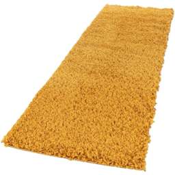 Desire Rugs Oxford Gold Plain Shaggy Runner Rug 60 x 220cm - Wilko