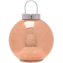 The Seasonal Gift Co. Rose Champagne LED Fairy Light Crackle Mercury Glass Bauble 20cm - Size: 1 Piece - Wilko - thumbnail 1