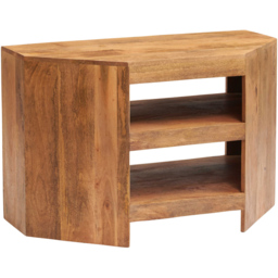 Brooklyn Napoli Toko 2 Shelf Light Mango Corner TV Unit - Size: 65 x 100 x 54cm - Brown - Wilko - thumbnail 4