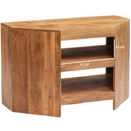 Brooklyn Napoli Toko 2 Shelf Light Mango Corner TV Unit - Size: 65 x 100 x 54cm - Brown - Wilko - thumbnail 6