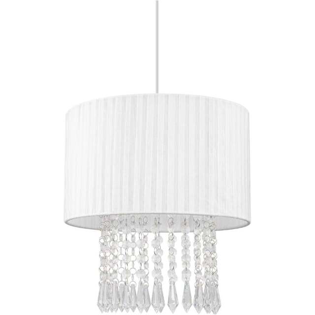 Cosylyte Winni Cream White Beaded Voile Easyfit Modern Lamp Shade - Size: 21 x 32 x 32cm - Wilko - image 1