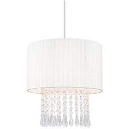 Cosylyte Winni Cream White Beaded Voile Easyfit Modern Lamp Shade - Size: 21 x 32 x 32cm - Wilko - thumbnail 4