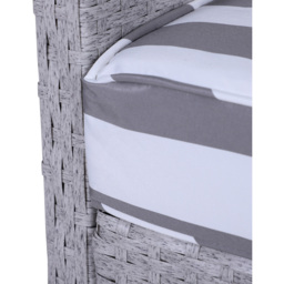 Outsunny 2 Seater Light Grey Striped Rattan Lounge Set with Foot Stool - Multi - Wilko - thumbnail 4