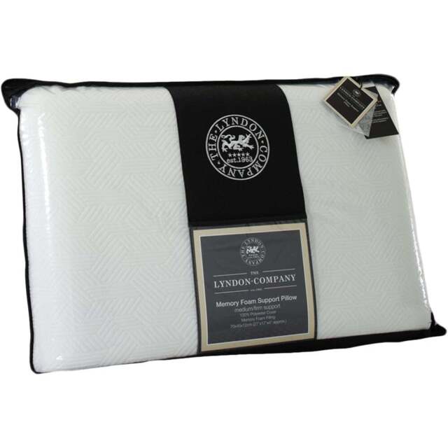 The Lyndon Company Synthetic Memory Foam Standard Support Pillow - Size: Single - White - Wilko - image 1