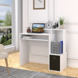 Portland Compact Computer Desk White - Size: 100 x 40 x 86cm - Wilko - thumbnail 4