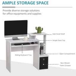 Portland Compact Computer Desk White - Size: 100 x 40 x 86cm - Wilko - thumbnail 5