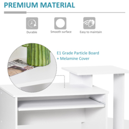 Portland Compact Computer Desk White - Size: 100 x 40 x 86cm - Wilko - thumbnail 7
