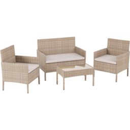 Garden Vida Kendal 4 Seater Natural PE Rattan Garden Lounge Set - Wilko - thumbnail 3