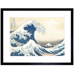 Artery8 Hokusai Great Wave Off Kanagawa Japan Framed Wall Art Print 30 x 41cm - Size: 43.3 x 33.3 x 1.5cm - Blue - Wilko - thumbnail 1