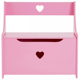 Premier Housewares Kids Pink Heart Storage Box and Seat - Size: 60 x 34 x 62cm - Premier Kids - Wilko - thumbnail 3