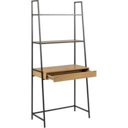 Florence Seaford Single Drawer 3 Shelf Oak and Black Bookcase - Furniture To Go - Wilko - thumbnail 6