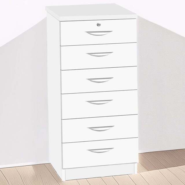 R White Cabinets 6 Drawer White Chest of Drawers - Wilko - image 1