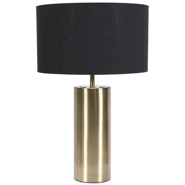 ValueLights Lexy Reni Black and Antique Brass Shade Touch Table Lamp - Size: 55 x 35 x 35cm - Gold - Wilko - image 1