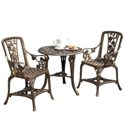 Garden Gear 2 Seater Bronze Rose Bistro Set - Brown - Wilko - thumbnail 3