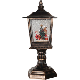 Xmas Haus Snow Swirl Glitter LED Lantern Christmas Decoration 32cm - Size: 315 x 135 x 135cm - Multi - Wilko - thumbnail 1