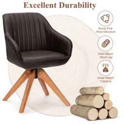 Costway Coffee Swivel Accent Chair Set of 2 - Size: Single - Brown - Wilko - thumbnail 7