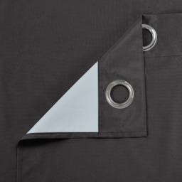 Velosso Kassidy Charcoal Blackout Curtains 117 x 137cm - Size: W 117 x D 137cm - Grey - Wilko - thumbnail 4