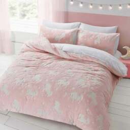 Velosso Single Pink Glow in the Dark Unicorn Duvet Set - Wilko - thumbnail 1