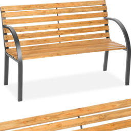 tectake Micha 2 Seater Brown Garden Bench - Wilko - thumbnail 3
