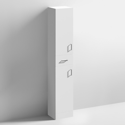 nuie Mayford 2 Door Single Drawer White Floor Standing Tall Unit - Size: 1902 x 350 x 330mm - Wilko