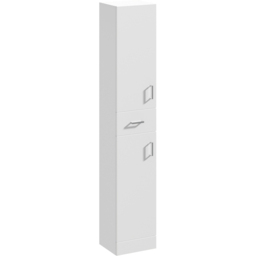 nuie Mayford 2 Door Single Drawer White Floor Standing Tall Unit - Size: 1902 x 350 x 330mm - Wilko - thumbnail 3