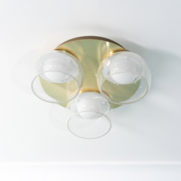 ValueLights Alissa Brushed Gold LED 3 Way Ceiling Light with Smoked Glass - Wilko - thumbnail 5