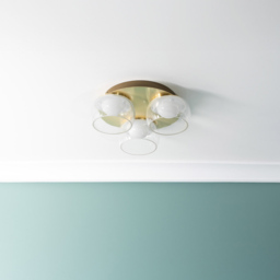 ValueLights Alissa Brushed Gold LED 3 Way Ceiling Light with Smoked Glass - Wilko - thumbnail 4