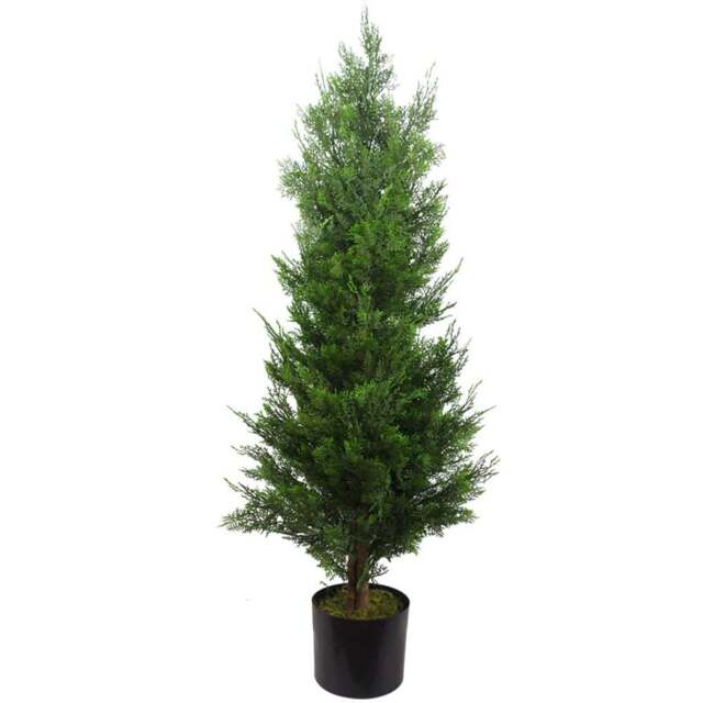 Leaf Artificial Cypress Cedar Topiary Tree 120cm - Size: 120 x 55 x 55cm - Green - Wilko - image 1
