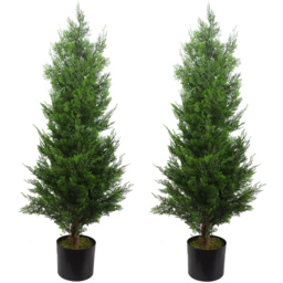 Leaf Artificial Cypress Cedar Topiary Tree 120cm - Size: 120 x 55 x 55cm - Green - Wilko - thumbnail 3