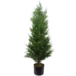 Leaf Artificial Cypress Cedar Topiary Tree 120cm - Size: 120 x 55 x 55cm - Green - Wilko - thumbnail 1