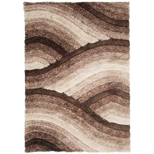DS Living Wave Mocha Ultra Plush Rug 160 x 230cm - Brown - Wilko - image 1