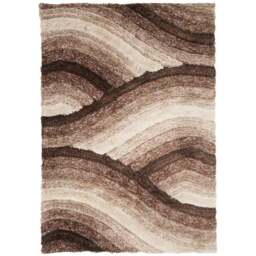 DS Living Wave Mocha Ultra Plush Rug 160 x 230cm - Brown - Wilko - thumbnail 1