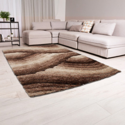 DS Living Wave Mocha Ultra Plush Rug 160 x 230cm - Brown - Wilko - thumbnail 3