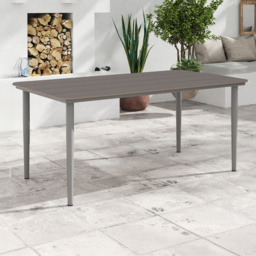Outsunny 6 Seater Rust Resistant Metal Frame Garden Dining Table Dark Grey - Wilko - thumbnail 1