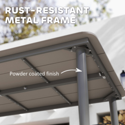 Outsunny 6 Seater Rust Resistant Metal Frame Garden Dining Table Dark Grey - Wilko - thumbnail 6