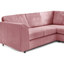 Luxor 5 Seater Pink Jumbo Cord Full Back L Shaped Corner Sofa Set - Wilko - thumbnail 4