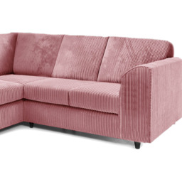 Luxor 5 Seater Pink Jumbo Cord Full Back L Shaped Corner Sofa Set - Wilko - thumbnail 5