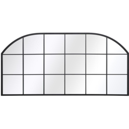 MirrorOutlet The Arcus Black Metal Arched Outdoor Window Garden Wall Mirror 174 x 85cm - Size: 85 x 174 x 3cm - Wilko - thumbnail 1