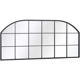 MirrorOutlet The Arcus Black Metal Arched Outdoor Window Garden Wall Mirror 174 x 85cm - Size: 85 x 174 x 3cm - Wilko - thumbnail 4
